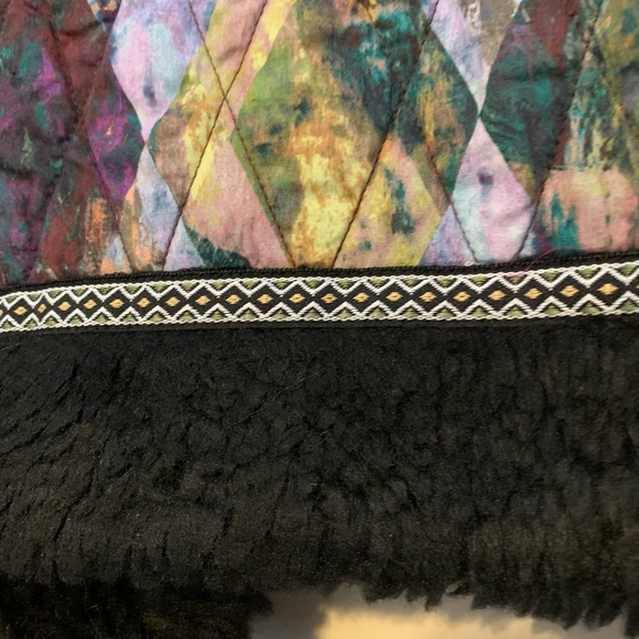 Allison New York quilted black faux fur cropped vest   Size XSTP - Picture 7 of 10